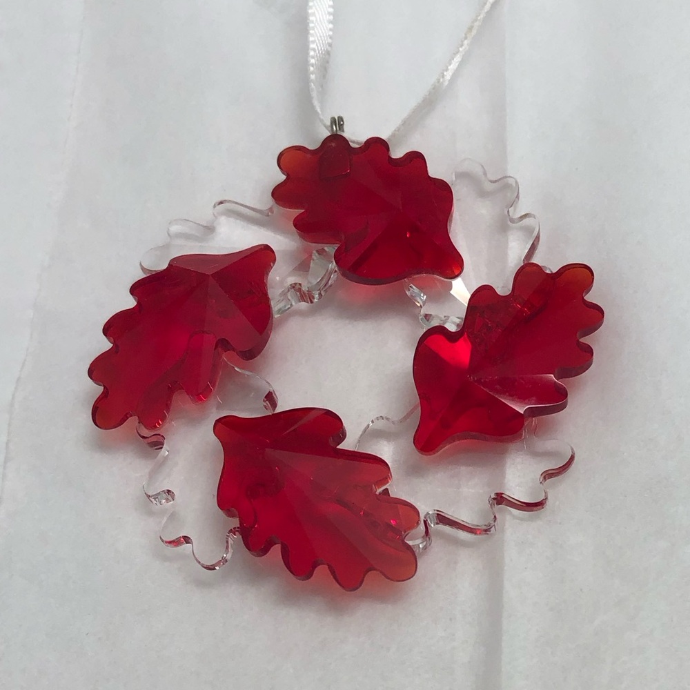 Swarovski Crystal Golden Leaves Wreath